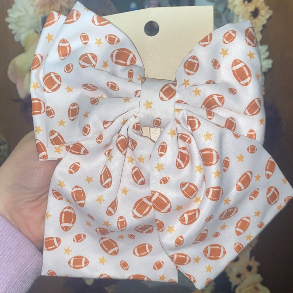 Football Print Hair Bow